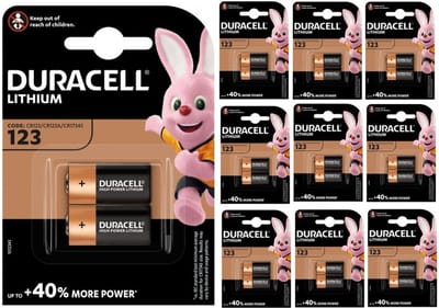 Duracell CR123 CR123A 3V Lithium batterij - 20 Stuks (10 Blisters a 2 Stuks)