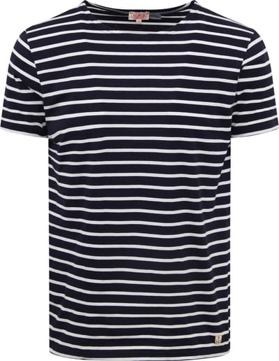 Armor-Lux T-Shirt Strepen Donkerblauw (navy) - Maat XL - Heren - Casual T-shirts