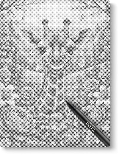 Giraf met bloemen | Dot painting | 30x40cm | Dot painting | Oh My Dotz | Dots stippen | Diamond painting & Schilderen op nummer alternatief | Happy hobby