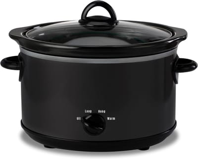 REN® Slowcooker met timer - Slowcooker - Crockpot - Zwart - ‎31cm x 21cm x 20cm