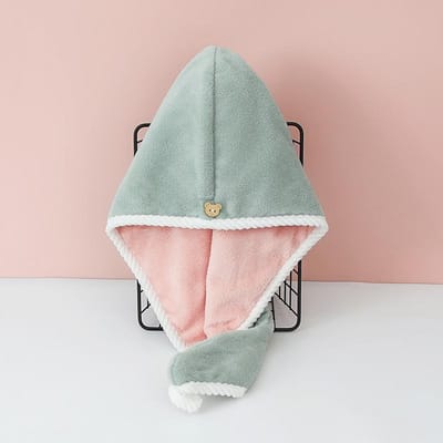Dubbele dikke droge haarhanddoek Dubbele zijden Gebruik droge haarkap Sterk absorberende dikke sneldrogende haarhoed