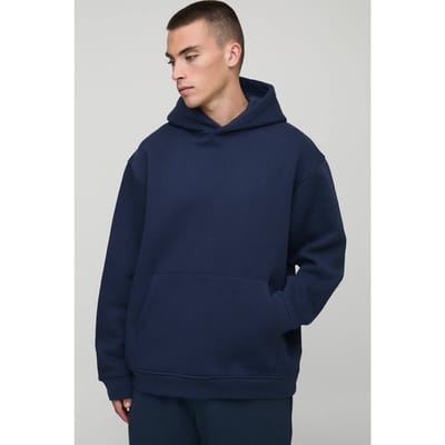 Essential Oversized Over the Head Hoodie | Navy | Size XS