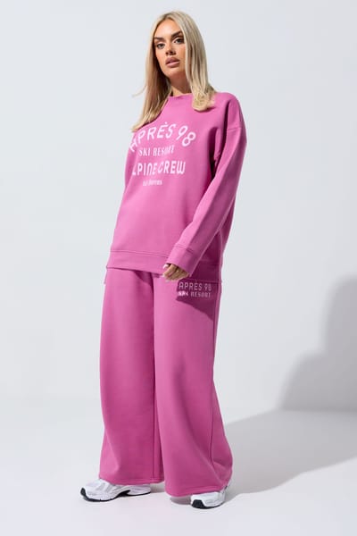 Limited Collection Pink 'Après 98' Slogan Sweatshirt Size 42