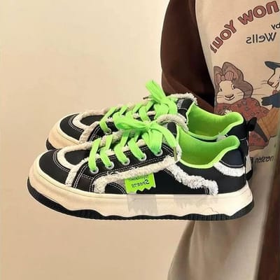 Lelijk Schattig Zilverpoeder Dikke Zooltjes Kleine Witte Schoenen Nieuw Leren Bovenwerk Casual Niche Ruwe Rand Sportief Veelzijdig Studenten Board Schoenen Dames 40 zwart