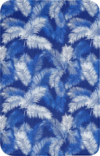 WC mat 50x80 cm - Antislip - Palmblad - Patroon - Blauw - Toiletmat - Vloermat - Douchemat - Toilet tapijt - Toiletmatten