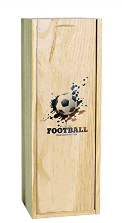 Houten kist met schuiver voor 1 fles, magnetisch, personaliseerbaar, bordeaux en champagne