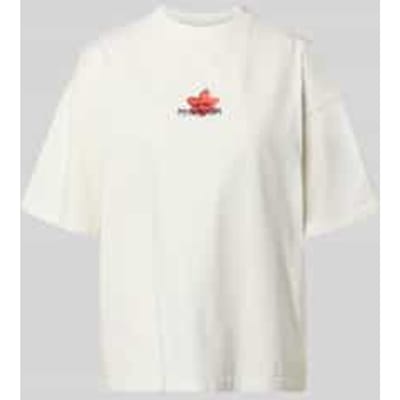 Oversized fit T-shirt met label-stitching model 'MODRA'