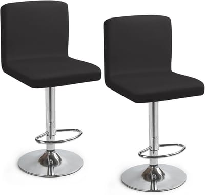 Set van 2 Barkrukhoezen met Rugleuning - Verwijderbare Stretch Stoelhoezen voor Keuken en Café