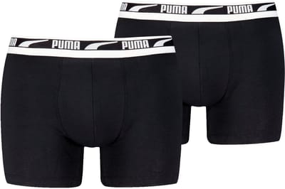 Puma - Men Multi Logo Boxer - 2-pack - 701226392 - 001 Black / Black