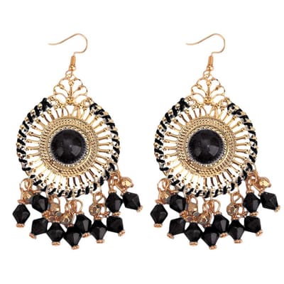Fako Bijoux® - Oorbellen - Bohemian - Boho Delight - Zwart - Goudkleurig