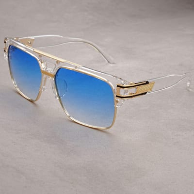 Luxe Stijlvolle Heren Zonnebril Designer Vierkant Metalen Zonnebril Klassieke Mode Autorijden Alpha Shades UV400