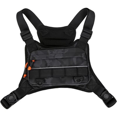 Borsttas voorzijde Camping Vest Rugzak voor Heren Dames Hardlopen Tactische Pack Sport Outdoor Fietsen Hardlopen vissen Reizen Rig Tas