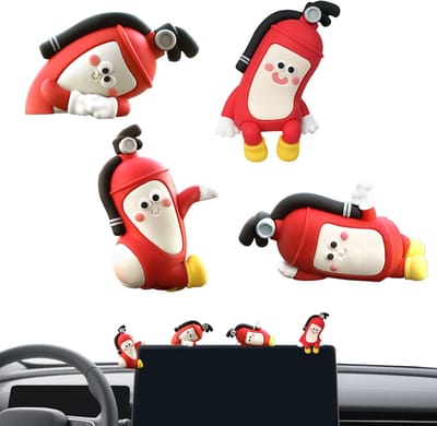 Auto Interieur Decoratie - Middelste Scherm Accessoires - Interieur Verfraaiing - Uniek Brandblusser Ontwerp - 4 Stuks - Niet gespecificeerd