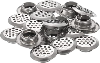 Allecto plus - Rond Ventilatierooster 20 Stuks 19 mm Roestvrijstalen Mazengat TV-Kast Kledingkast Zilver