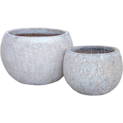 PTMD - Pot Caedyn - Wit - 75x75x52cm - Set van 2