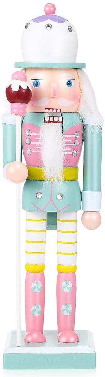 Dailygoods - VALICLUD Kerstdecoraties Kerst Notenkraker Figuren Roze Notenkraker Ornament Groen Roze Notenkraker Pastel Kerstdecoraties 25 cm Notenkraker Figuren