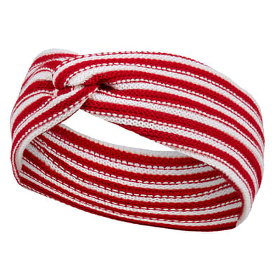 Apollo - Gebreide Hoofdband - gekleurde hoofdband - rood-wit - one size - Carnaval - Carnaval accessoires - Hoofdband - Feeskleding