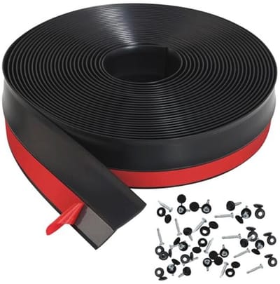 Universele Garagedeur Seal Strip - 10 m Waterdichte Zelfklevende Afdichting met Schroeven