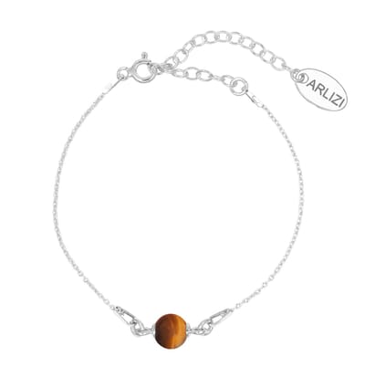 ARLIZI 2335 Armband tijgeroog kraal - sterling zilver - 20 cm