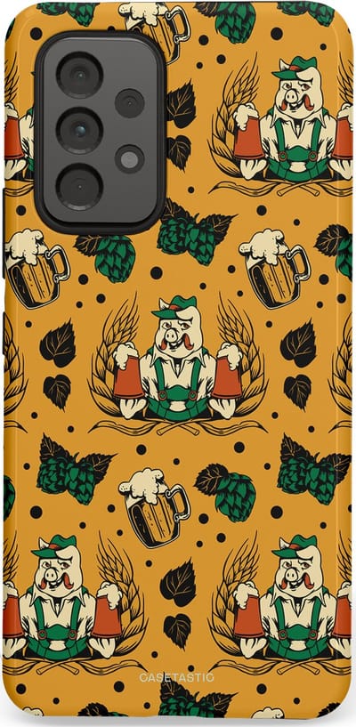 Casetastic hoesje geschikt voor Samsung Galaxy A53 (2022) 5G - Dubbellaagse bescherming - Oktoberpret - Fashion Case - Goud Taupe Donkergroen Donkergrijs