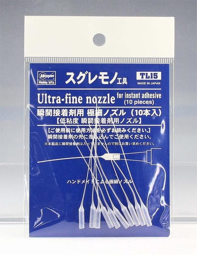 Hasegawa Hobbylijm - 71045 (TL15) Ulta-Fine Nozzles (for instant adhesive 10pc) Accessoires set