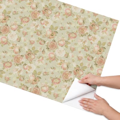 Coloray Meubel Wrap Folie - Groente Meubelfolie - 75x150 cm - Meubelfolie Zelfklevend Bloemenpatroon - Wrapfolie Keuken - Vintage Meubelfolie - Decoratiefolie - Tafeldecoratie - Bloemen en planten