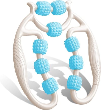 Massage Roller voor Benen - Koel Blauw en Wit - Perfect voor Cellulite en Pijnverlichting