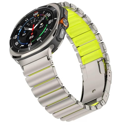 Dailygoods- Horlogeband Titanium - Verstelbare Armband - Hybride Siliconen Voering - Antislip - Lichtgewicht - Draagcomfort - Horlogearmband