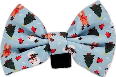 Paw My God! Kerst Hondenstrik Vlinderdas - Kerstmis Hondenhalsband - Blauw - Maat S