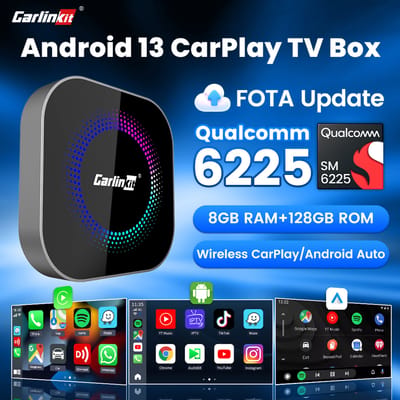 CarlinKit TV Box S2F Android 13 CarPlay Ai Box SM6225 8 Cores Draadloze CarPlay Android Auto Videostreaming Box 4G LTE & WiFi GPS
