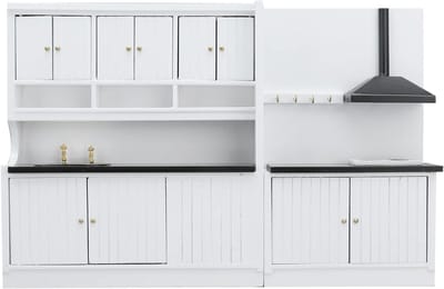 Poppenhuis Keuken Set Schaal 1:12 Houten Meubels en Accessoires