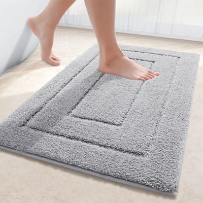 Microvezel Badkamertapijt, Antislip, Wasbaar, Zachte Badmat, Waterabsorberende Voor Badkamer, 60 x 120 cm, Grijs