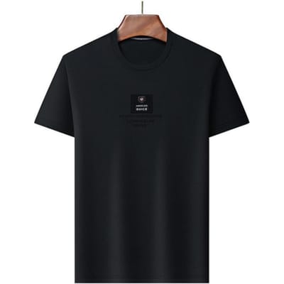 T-shirt d'été à manches courtes et col rond pour homme, nouveau style tendance, ample et décontracté XXXXL black