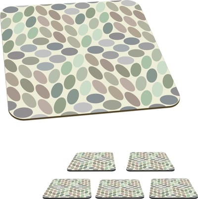 Onderzetters voor glazen - Vintage - Stippen - 3D - Patroon - 10x10 cm - Glasonderzetters - 6 stuks