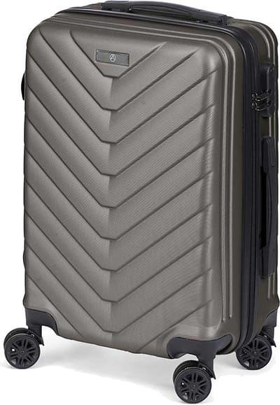 Cabine handbagage reis trolley koffer Pyramid - zwenkwielen - 57 x 38 x 23 cm - 48 liter - antraciet - cijferslot - dubbel hengsel
