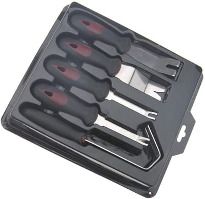 Dailygoody - Metal Car Removal Tool - Auto Deur Paneel Verwijder Tool - 5-delige Set - Trim Tool - Handig voor Auto-onderhoud - Geschikt voor Div