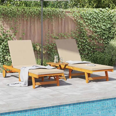 vidaXL - Ligstoel - 2 - st - Massief - Acacia - Hout - Bruin