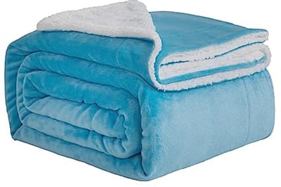 Omkeerbare Sherpa Fleece Deken 130 x 150 cm – Zachte en Warme Polyester Beddeken voor Thuis en Reizen