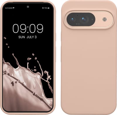 kwmobile hoesje geschikt voor Google Pixel 9 / Pixel 9 Pro case - Siliconen telefoonhoesje - Telefoon beschermhoes - Smartphone cover in kokosmelk