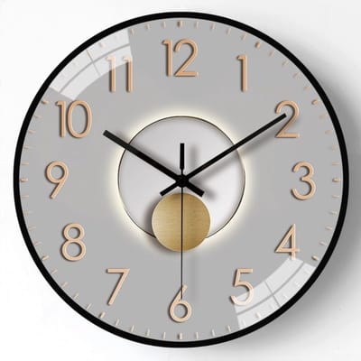 Wandklok - Stille Metaalen Wandklok voor Kantoor en Woonkamer - Non Ticking Mechanisme - 30 cm - 1 stuk - Type 1