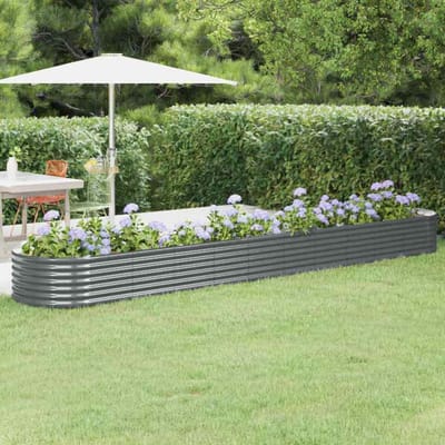vidaXL - Plantenbak - 440x80x36 - cm - gegalvaniseerd - staal - antracietkleurig