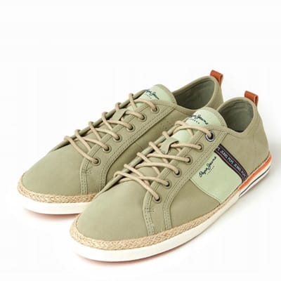 Pepe Jeans Heren Sneakers Groen Geschoord Laag 40 Awe beige