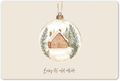 Placemats 45x30 cm - Placemat kunststof - 1 stuk - Quote - Winter - Kerst - Beige - Kerstbal - Borden onderleggers - Decoratie voor op tafel - Keuken tafeldecoratie accessoires - Vinyl onderlegger - Tafelversiering