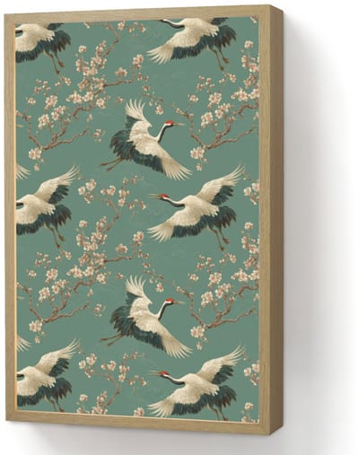 Wandlamp 40x60 cm - Oplaadbaar - Kersenbloesem - Kraamvogels - Groen - Wandlampen binnen woonkamer - Slaapkamer lamp - Decoratieve nachtlamp - Vloerlamp draadloos