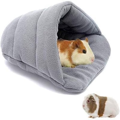 QTTVBTNA - Huisdierenbed - Warm Knuffelhuisje - Comfortabel Nest - Voor Kleine Dieren - Cavia Egel Hamster - Huisdierhuisje - Lichtgrijs - 38x28cm - 1 Stuk