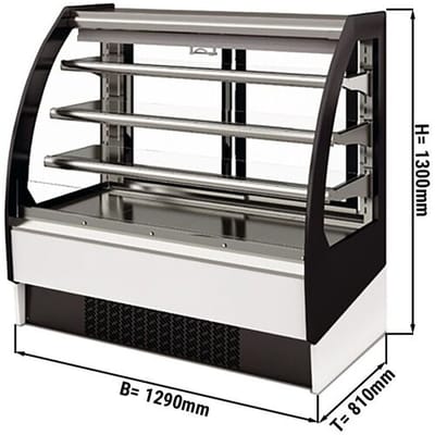 GGM Gastro Wandkühlregal - 1290mm - 365 Liter - mit 3 Ablagen - Schiebetüren hinten Zwart / Wit / Zilver