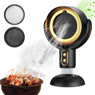Draagbare afzuigkap - USB-desktopafzuigventilator met 2 snelheden, verwijderbaar en wasbaar filter - draadloze desktopafzuigkap - voor binnenbarbecue, hotpot, grote olieopvangbak, afzuigkap