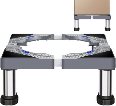 Wasmachine verhoger - Apparaat voetstuk - Apparaten verhogen - Verstelbare lengte - 60x60x20 cm - Zilver