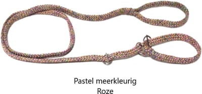 Chikko Quality - Vanglijn met Dubbele Stop - Pastel meerkleurig Roze - 165cmx10mm