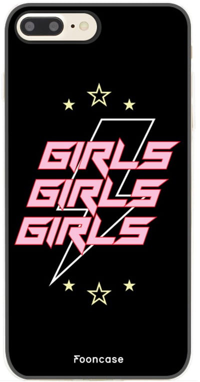 Fooncase Hoesje Geschikt voor iPhone 8 Plus - Shockproof Case - Back Cover / Soft Case - Rebell Girls (sterretjes bliksem girls)